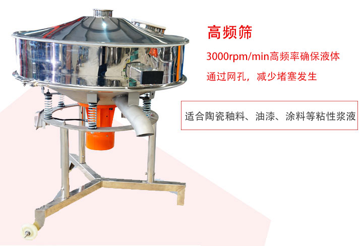 該產(chǎn)品是針對(duì)漿液過(guò)濾設(shè)計(jì)的一種高頻篩分機(jī)。