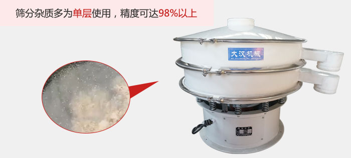 塑料振動(dòng)篩篩分雜質(zhì)多用與單層篩網(wǎng)使用。