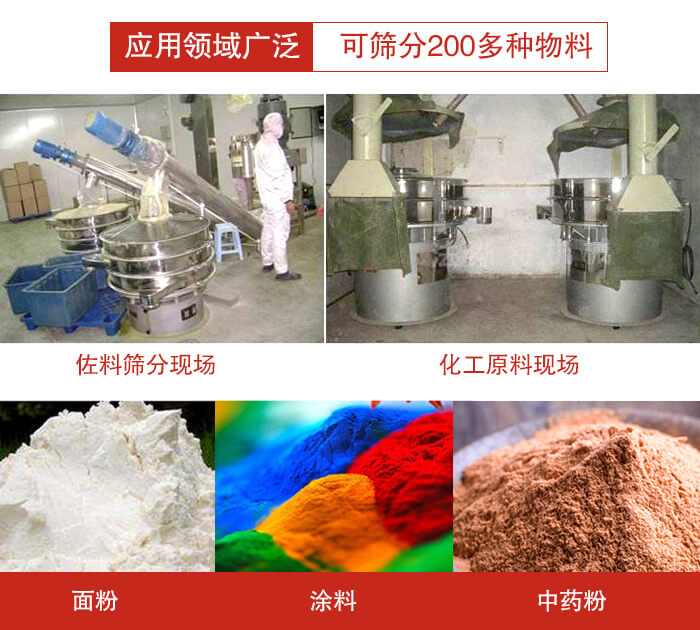 不銹鋼振動篩應(yīng)用領(lǐng)域廣泛可篩分200多種物料。